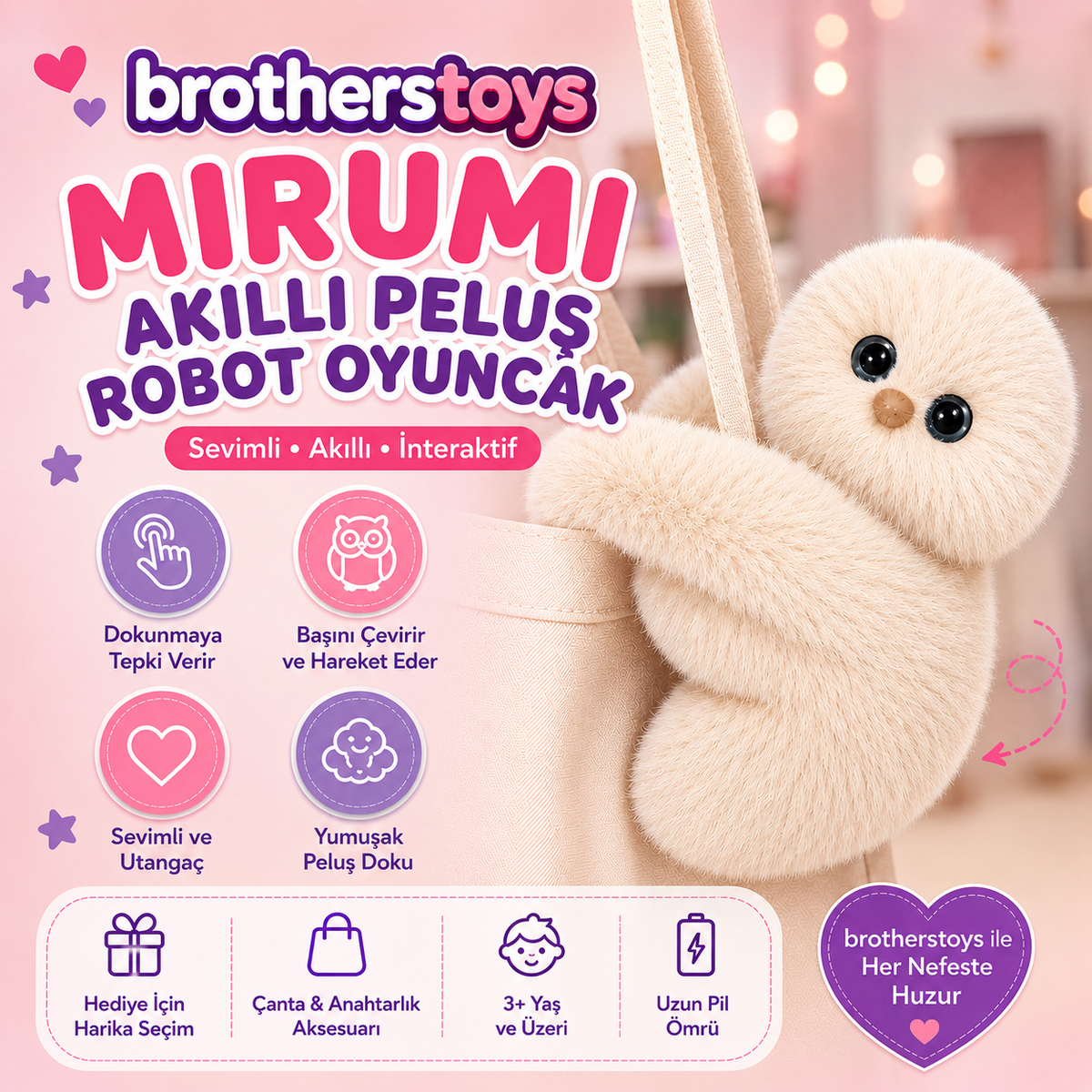 Mirumi Akıllı Peluş Robot Oyuncak | İnteraktif Baykuş Oyuncak
